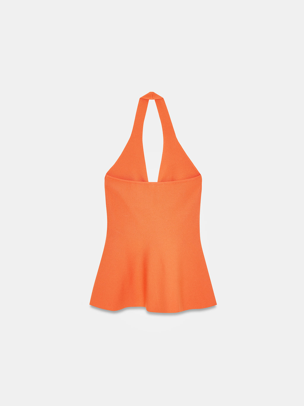 Peplumtopp i Stickat med Halterneck – Orange