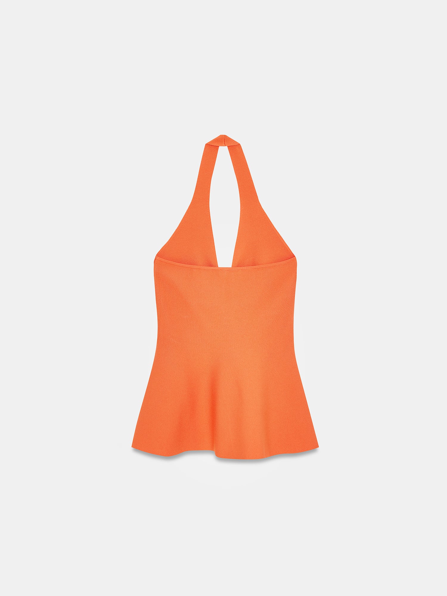 Peplumtopp i Stickat med Halterneck – Orange