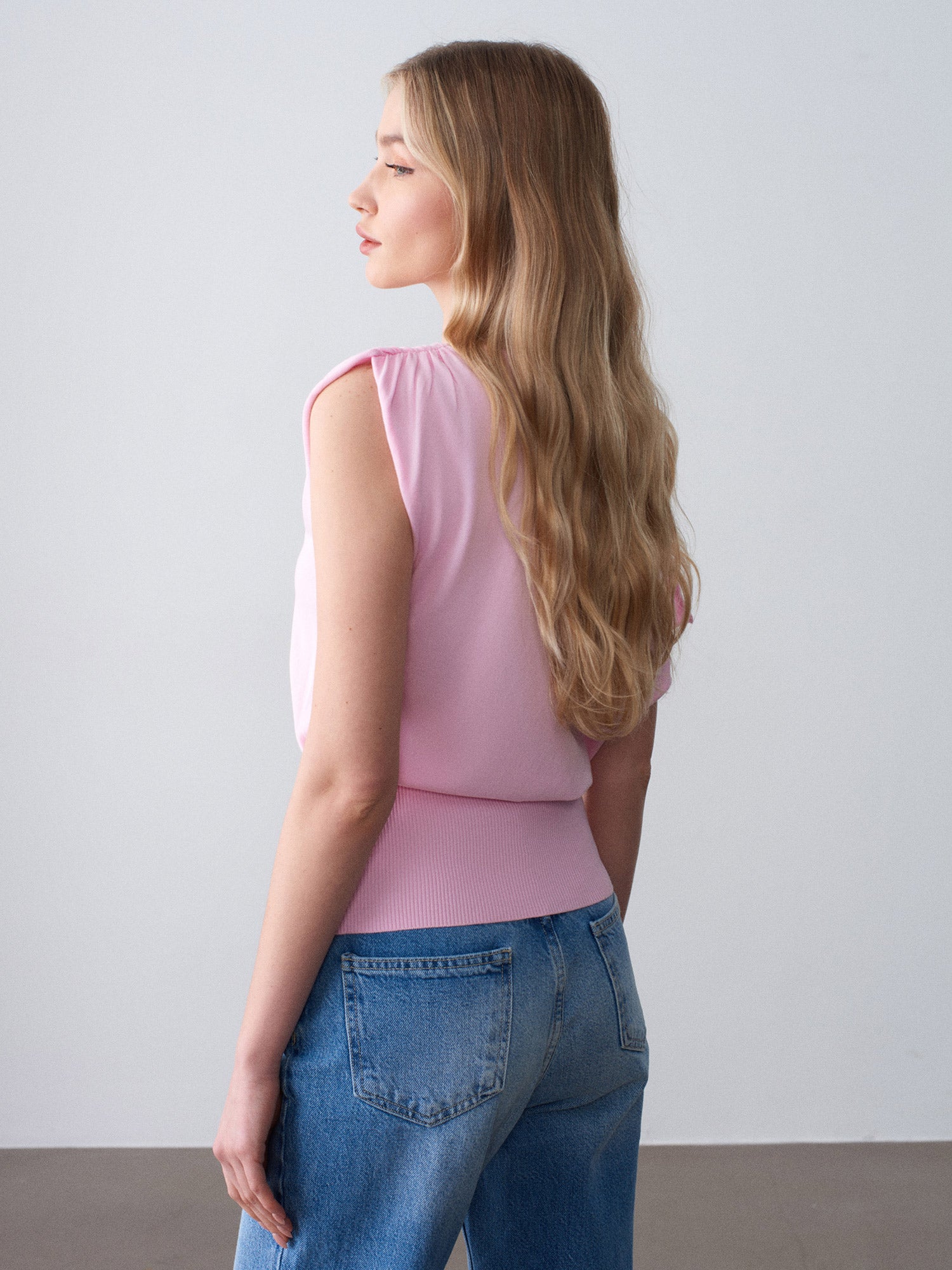 Draperad Blus - Puderrosa
