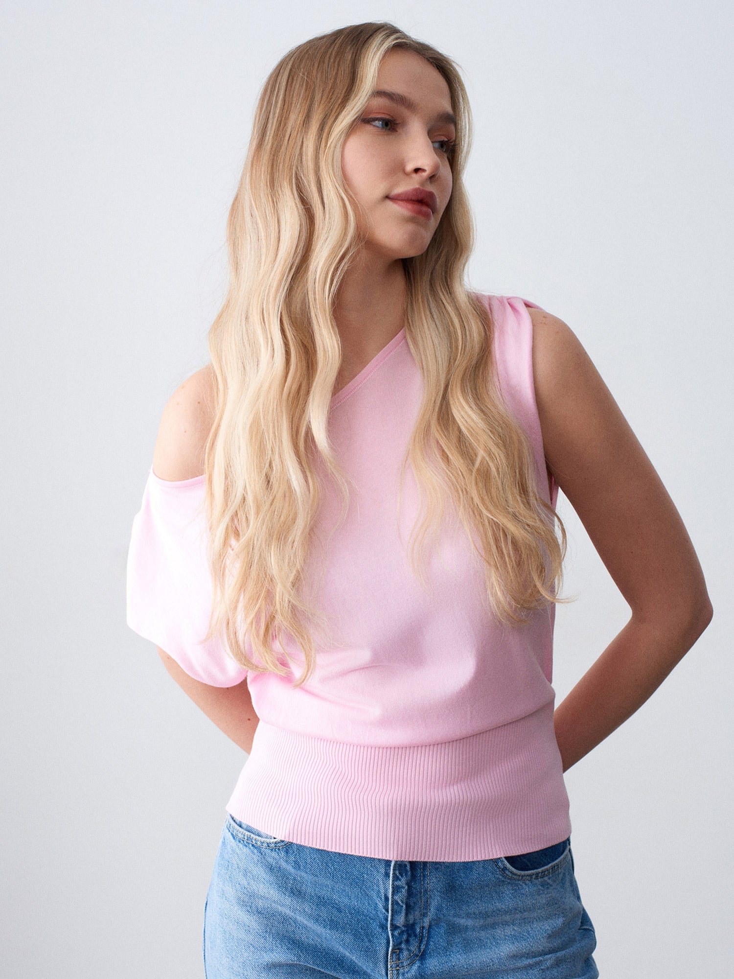 Draperad Blus - Puderrosa
