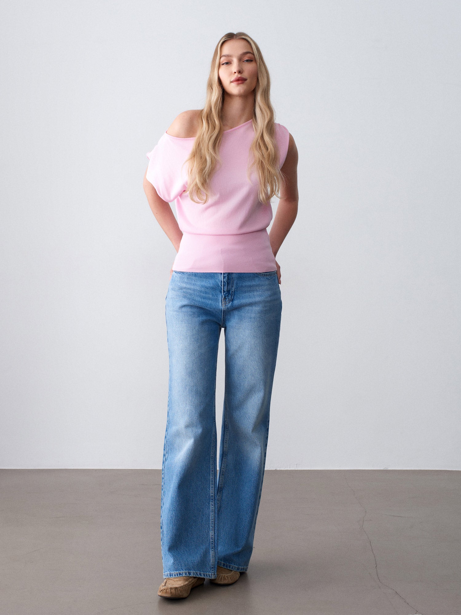 Draperad Blus - Puderrosa