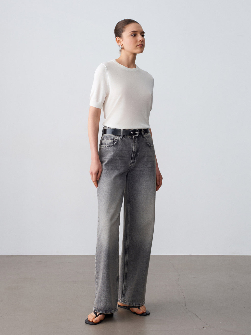 Minimal lyocell blouse - Ecru