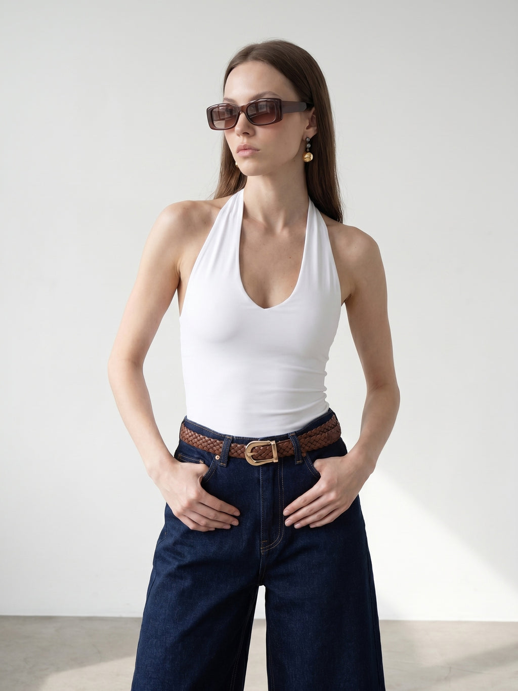 Halterneck bodysuit - Vit