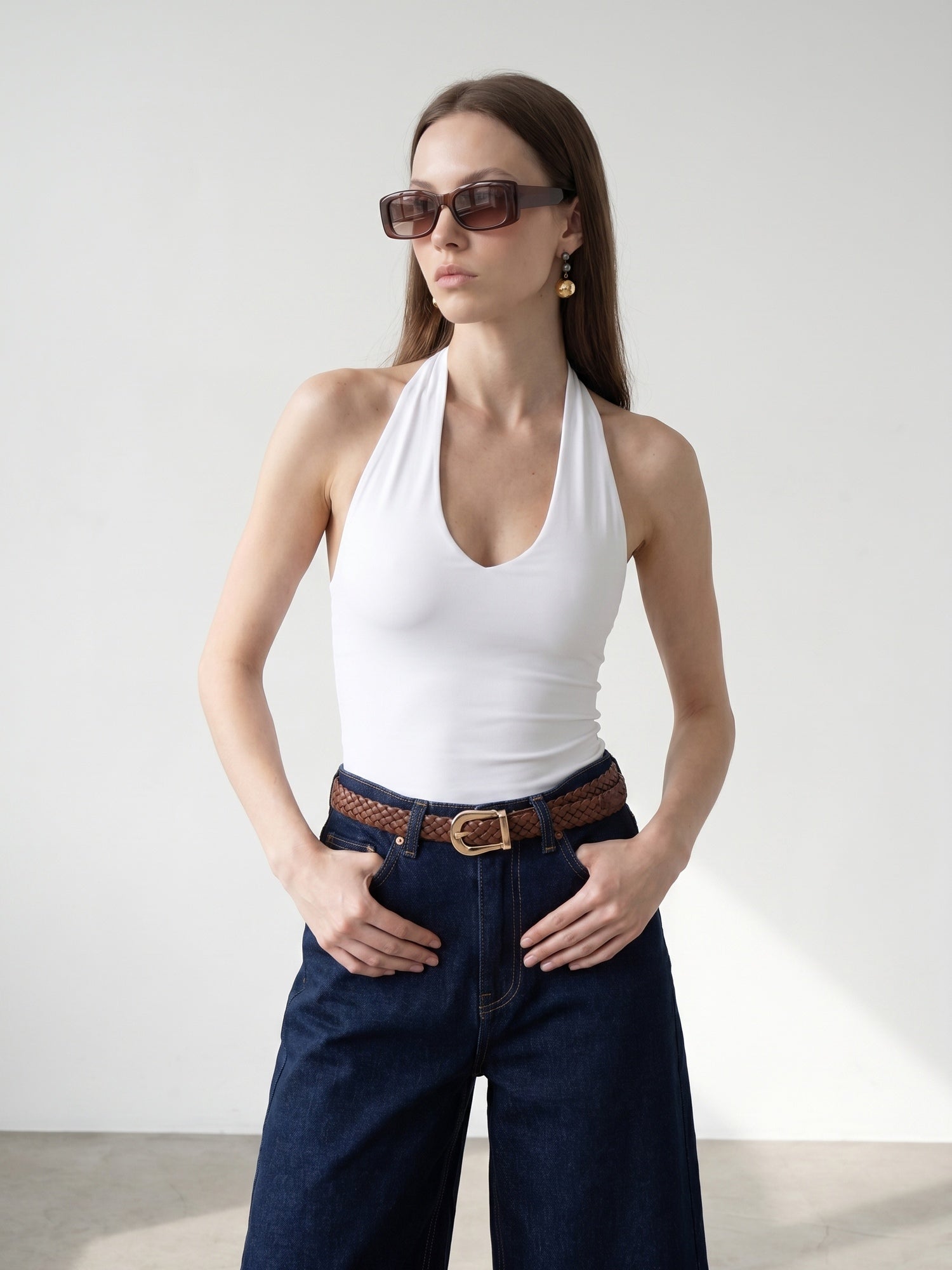 Halterneck bodysuit - Vit