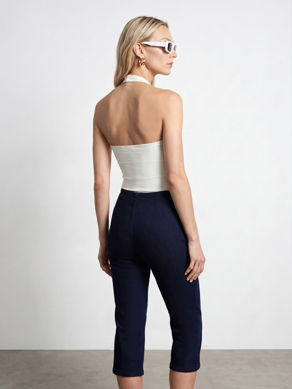 Halterneck bodysuit - Ekru