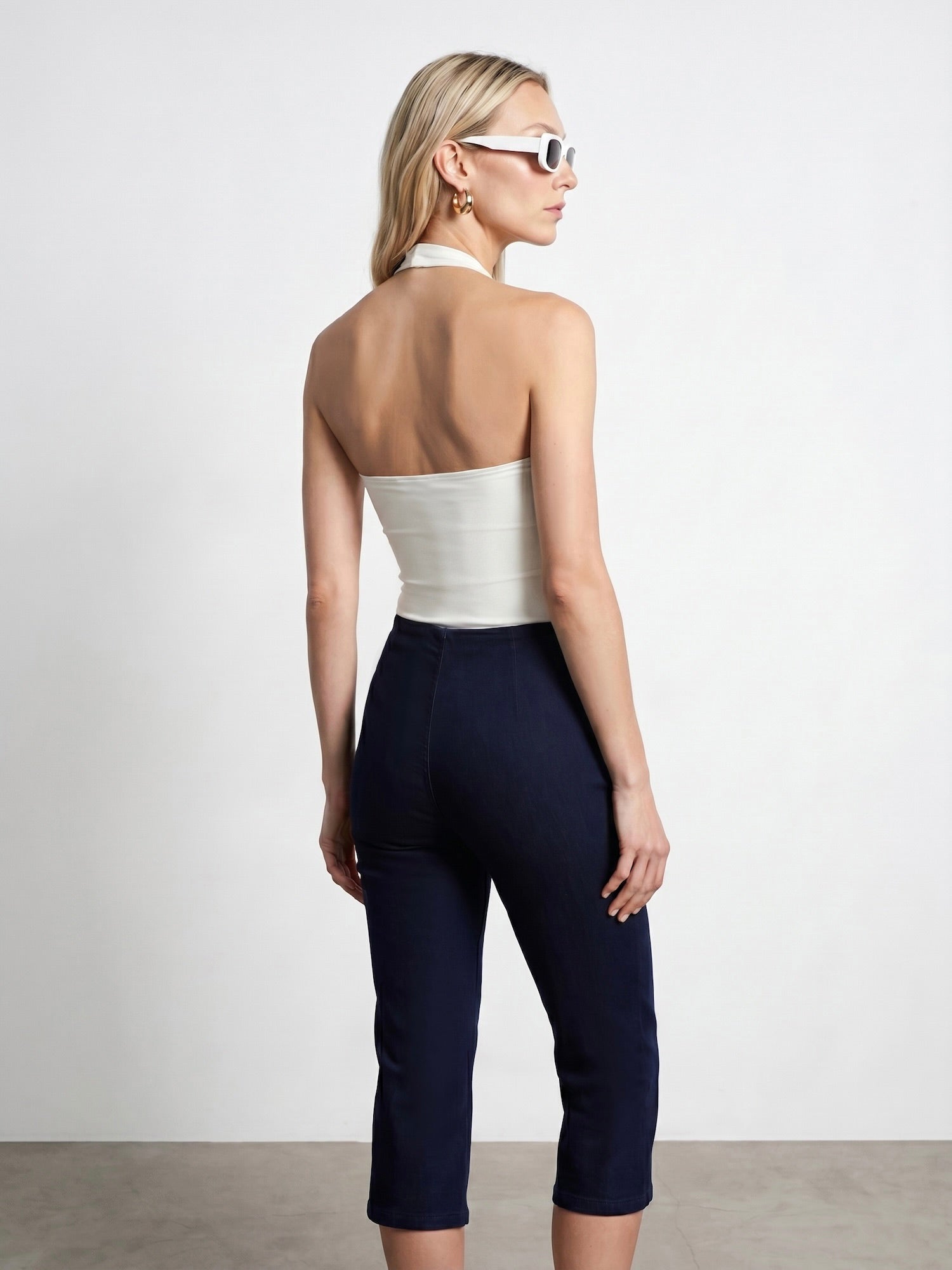 Halterneck bodysuit - Ekru