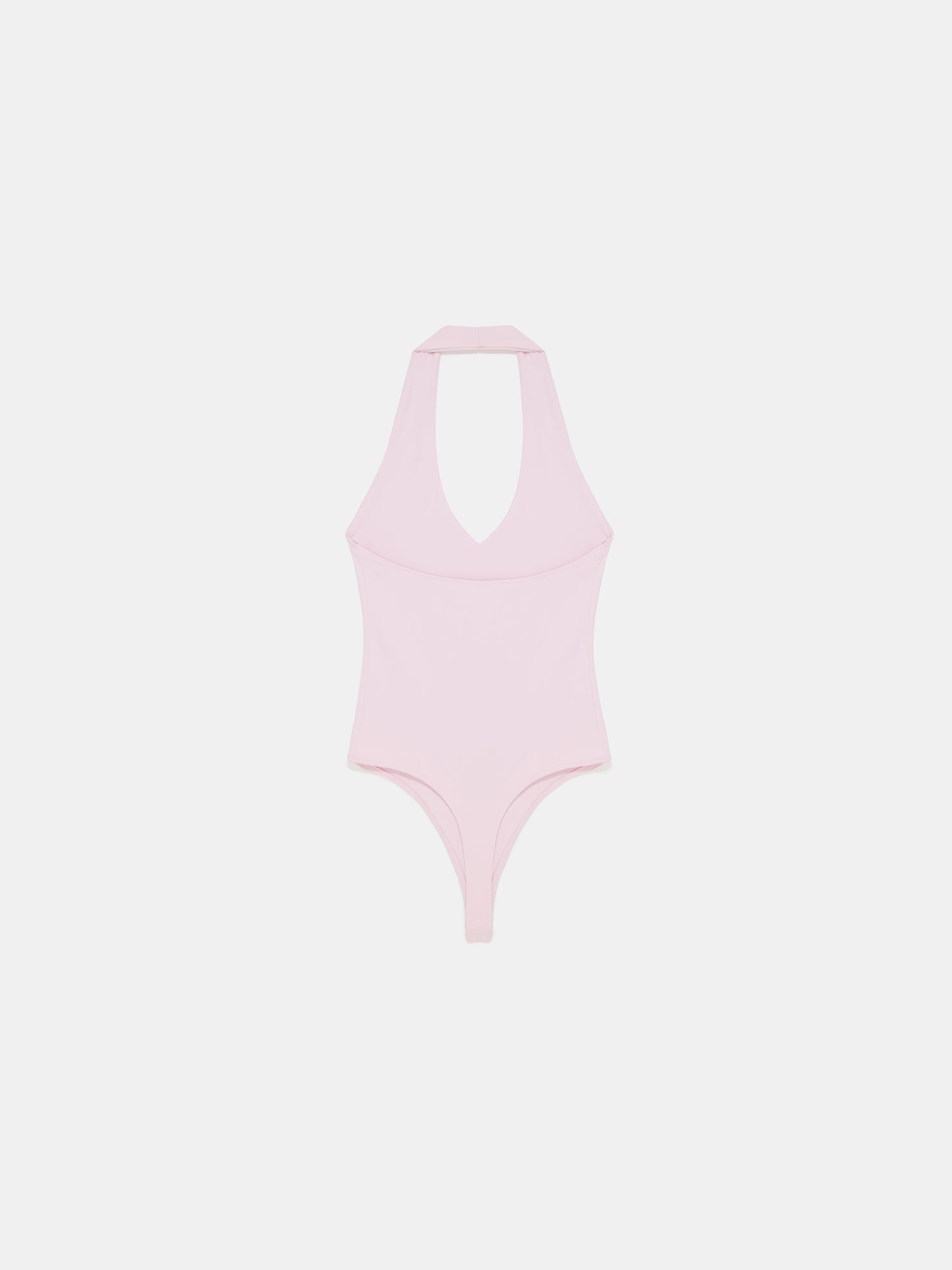 Halterneck bodysuit – Puderrosa