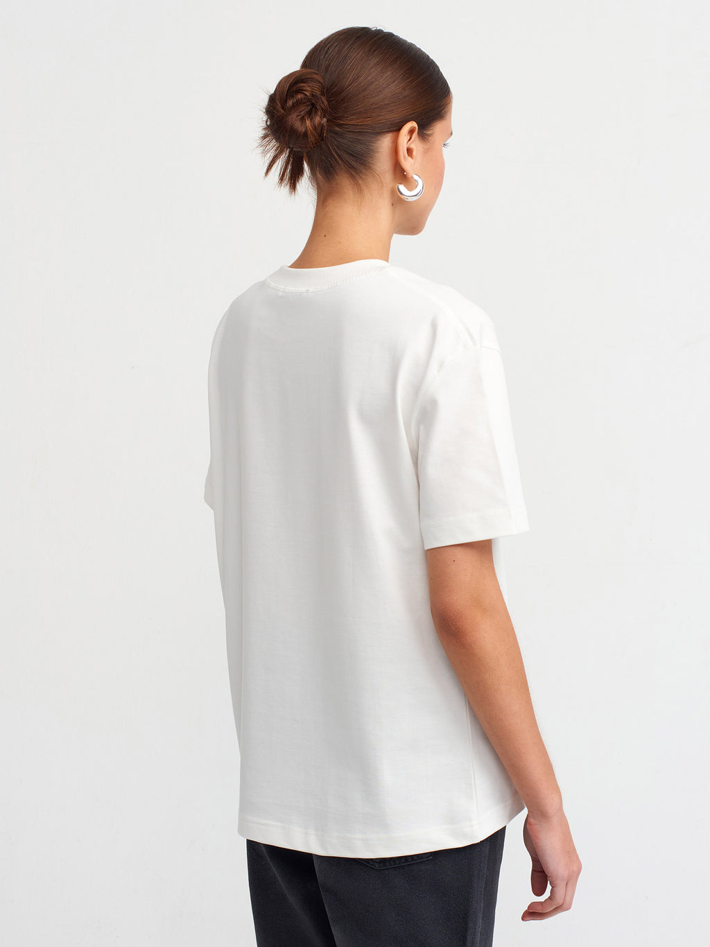 T-shirt i 100 % bomull - Ekru