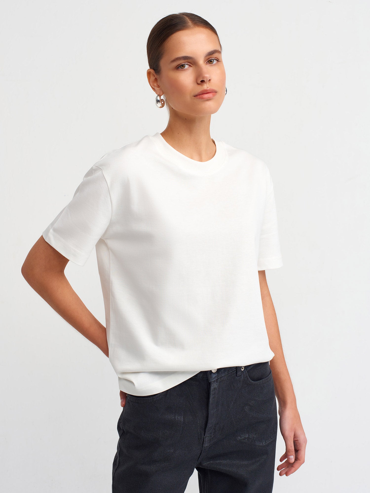 T-shirt i 100 % bomull - Ekru