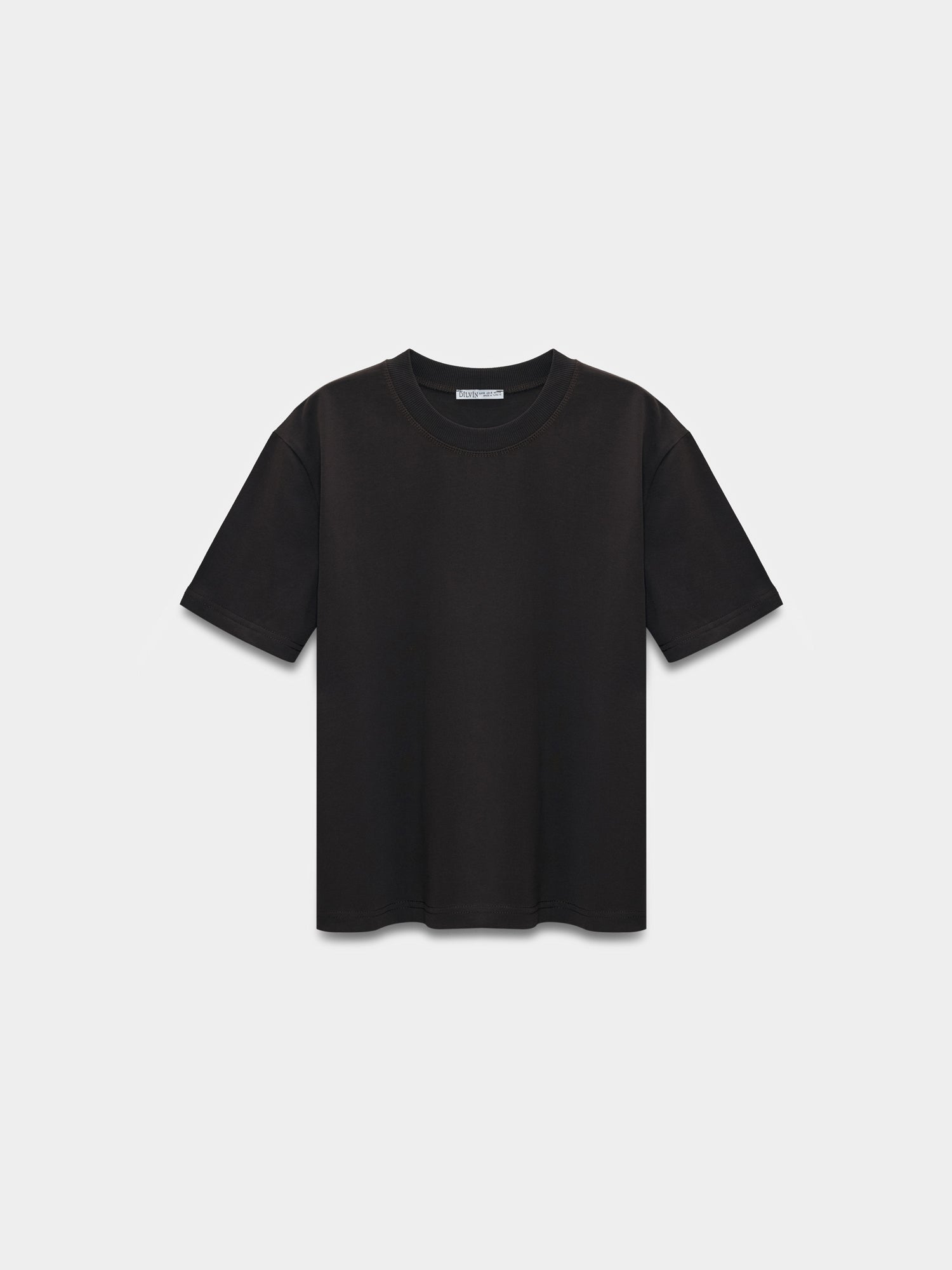 T-shirt i 100 % bomull - Mörkbrun