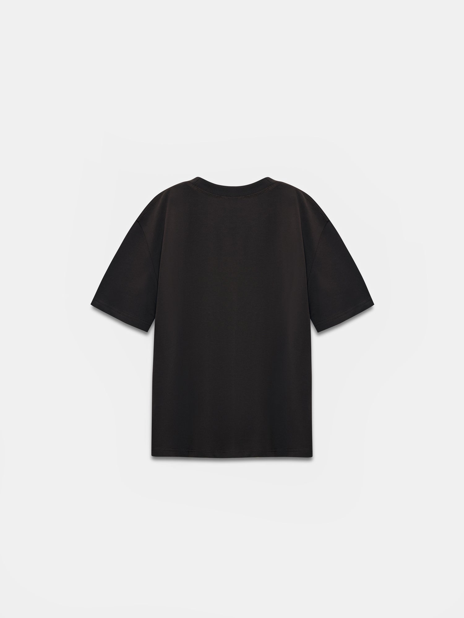 T-shirt i 100 % bomull - Mörkbrun