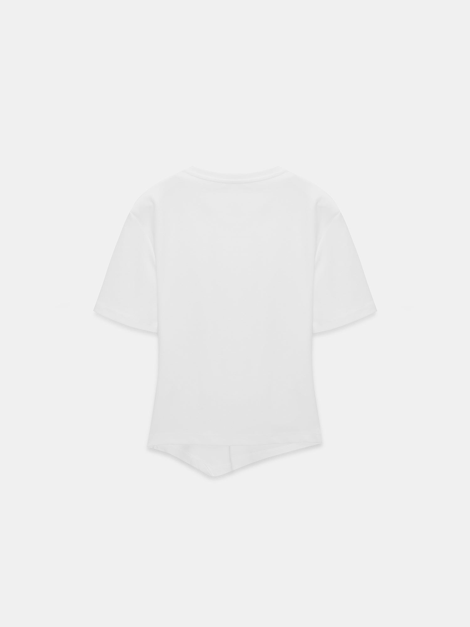 Basic T-shirt med Dekorativ Detalj – Vit