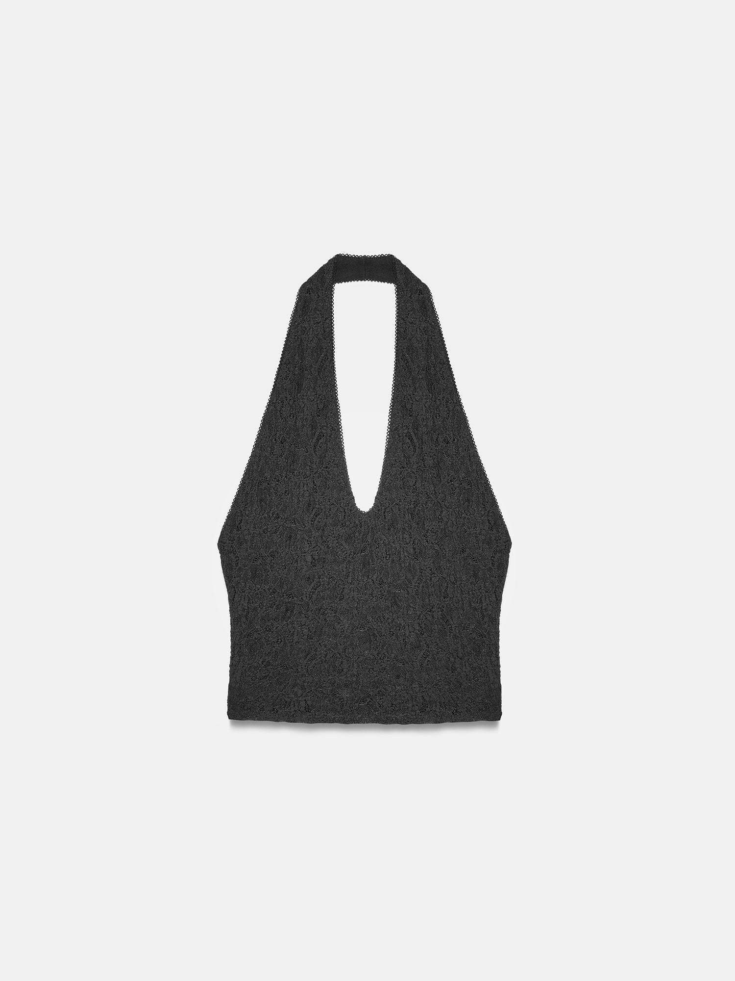 Halterneck spetstopp – Svart