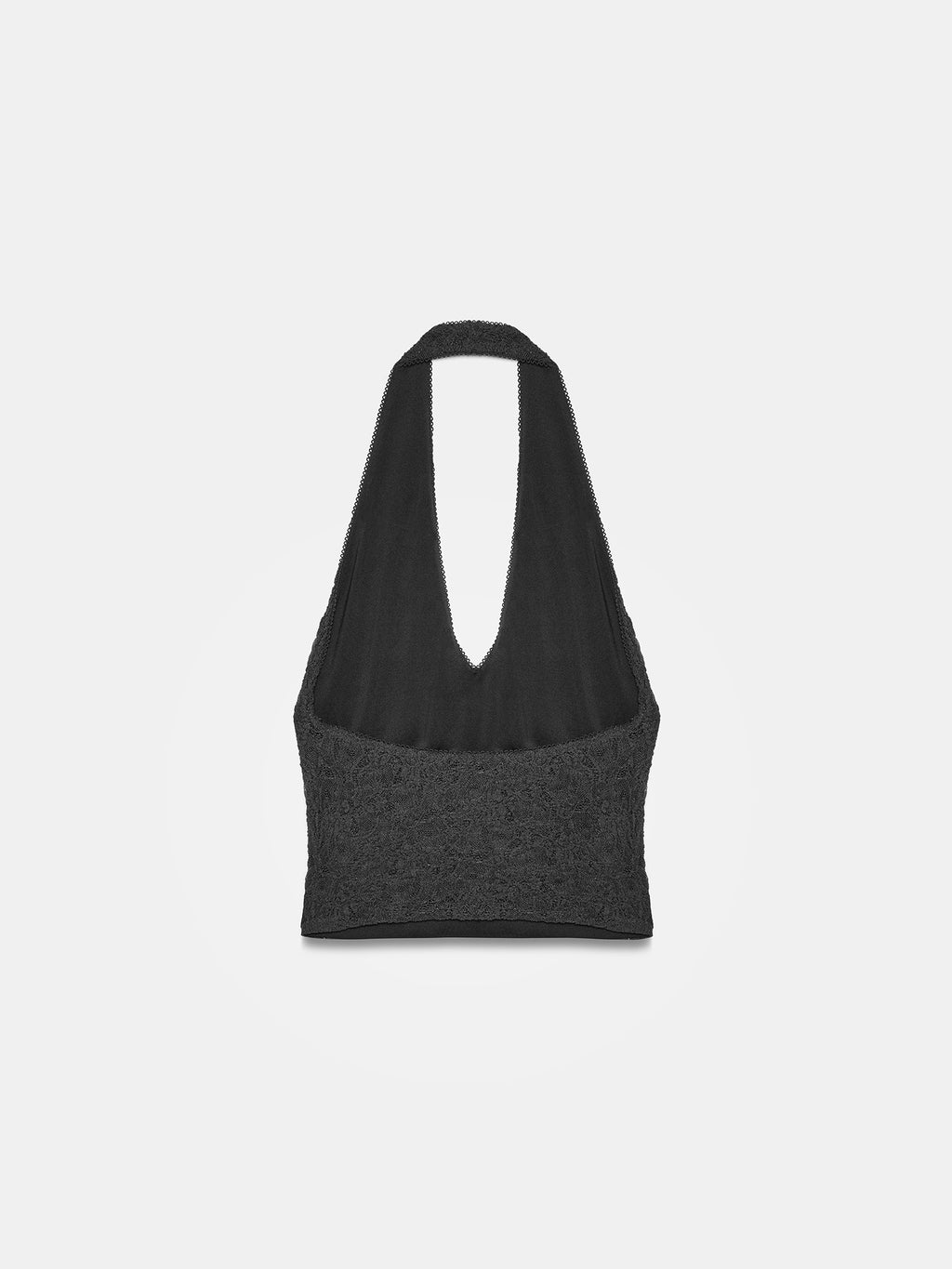 Halterneck spetstopp – Svart