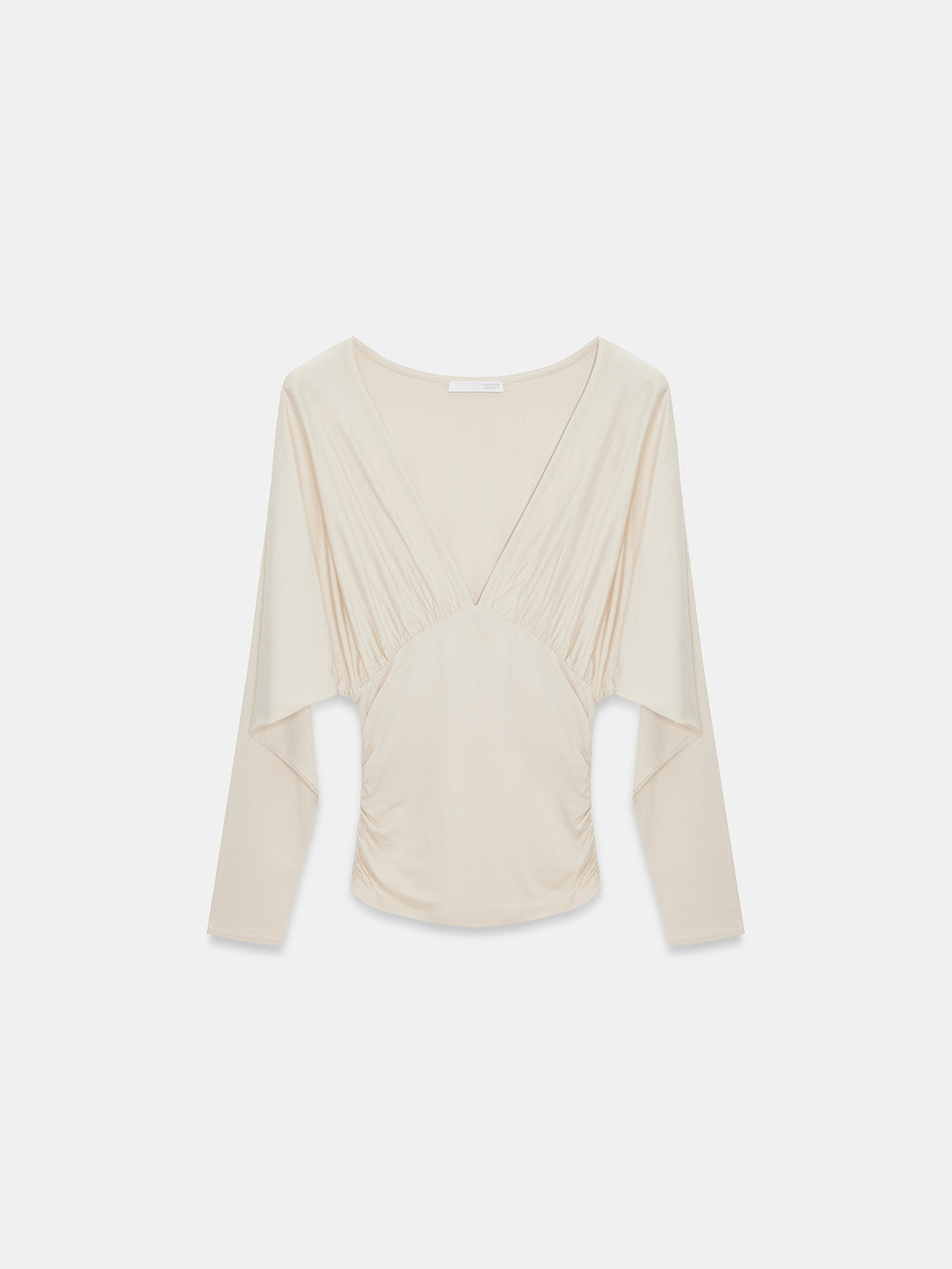 Draperad topp med V-ringning - Stone