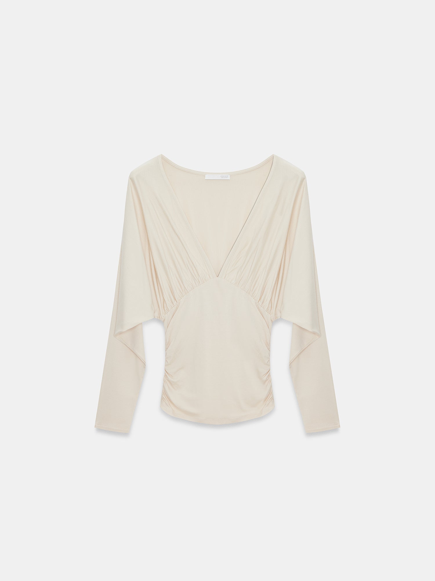 Draperad topp med V-ringning - Stone