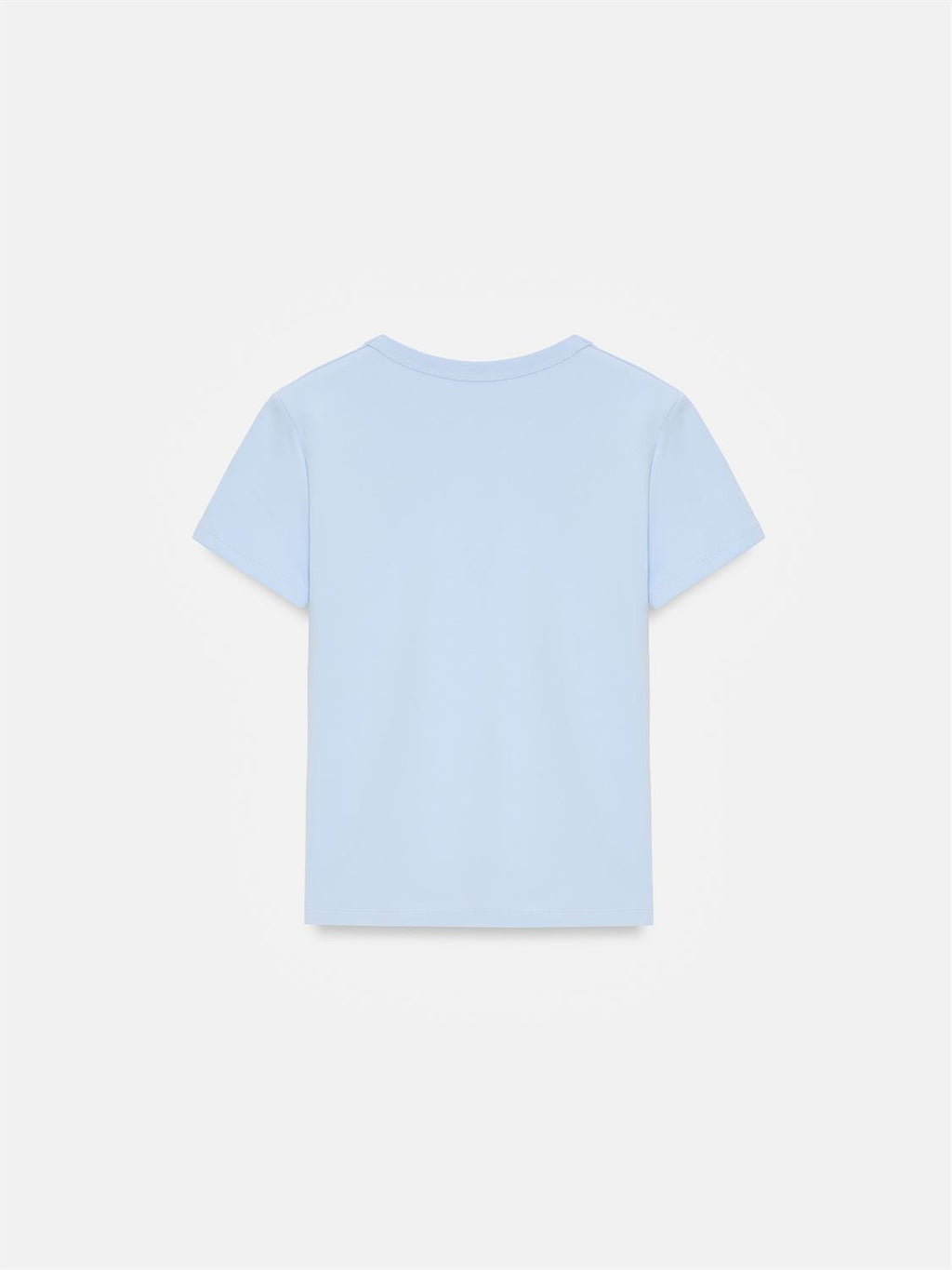 T-shirt med Rund Halsringning - Ljusblå