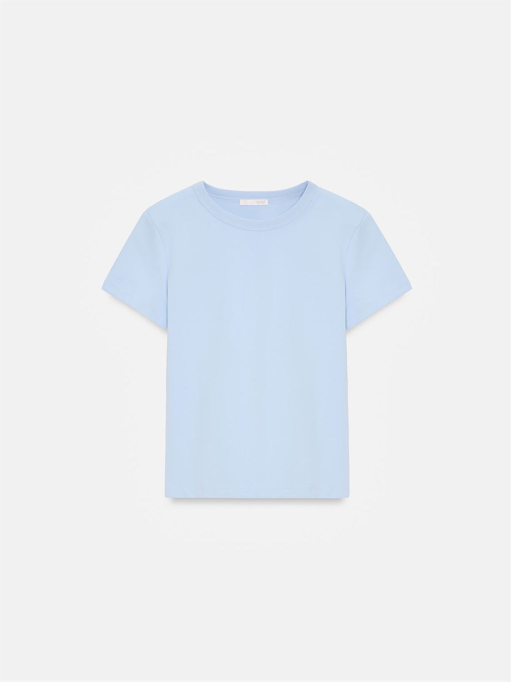 T-shirt med Rund Halsringning - Ljusblå