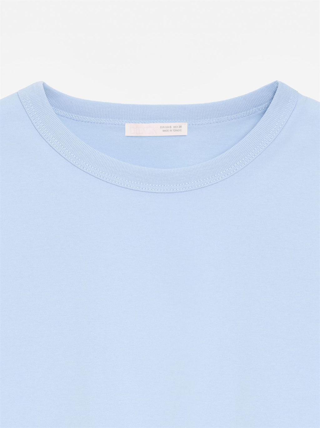 T-shirt med Rund Halsringning - Ljusblå