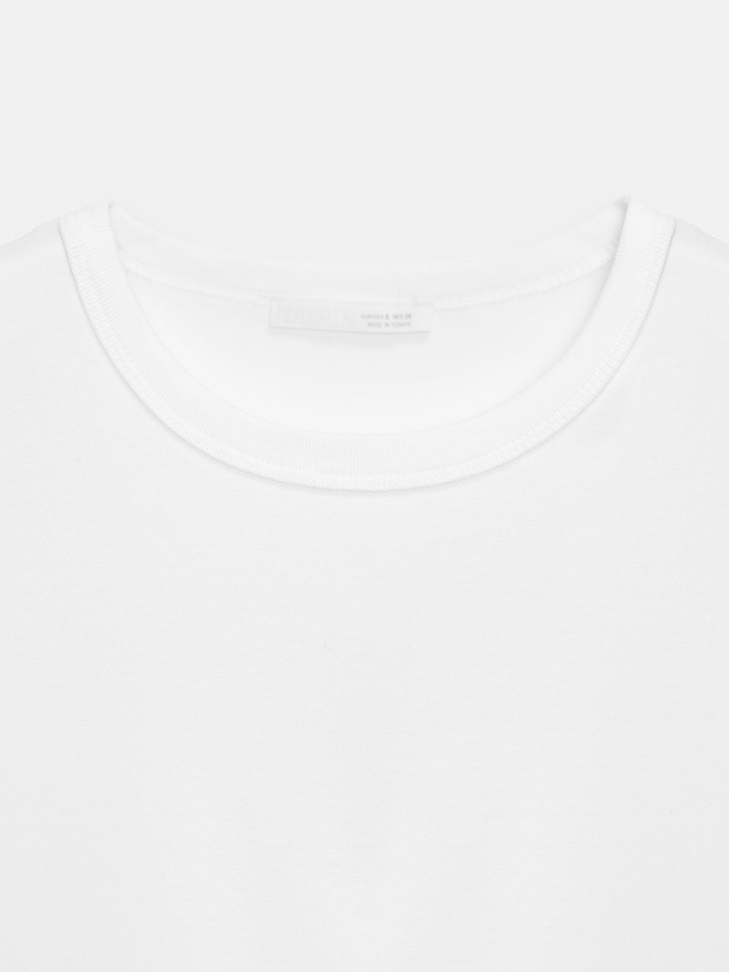 T-shirt med Rund Halsringning – Vit