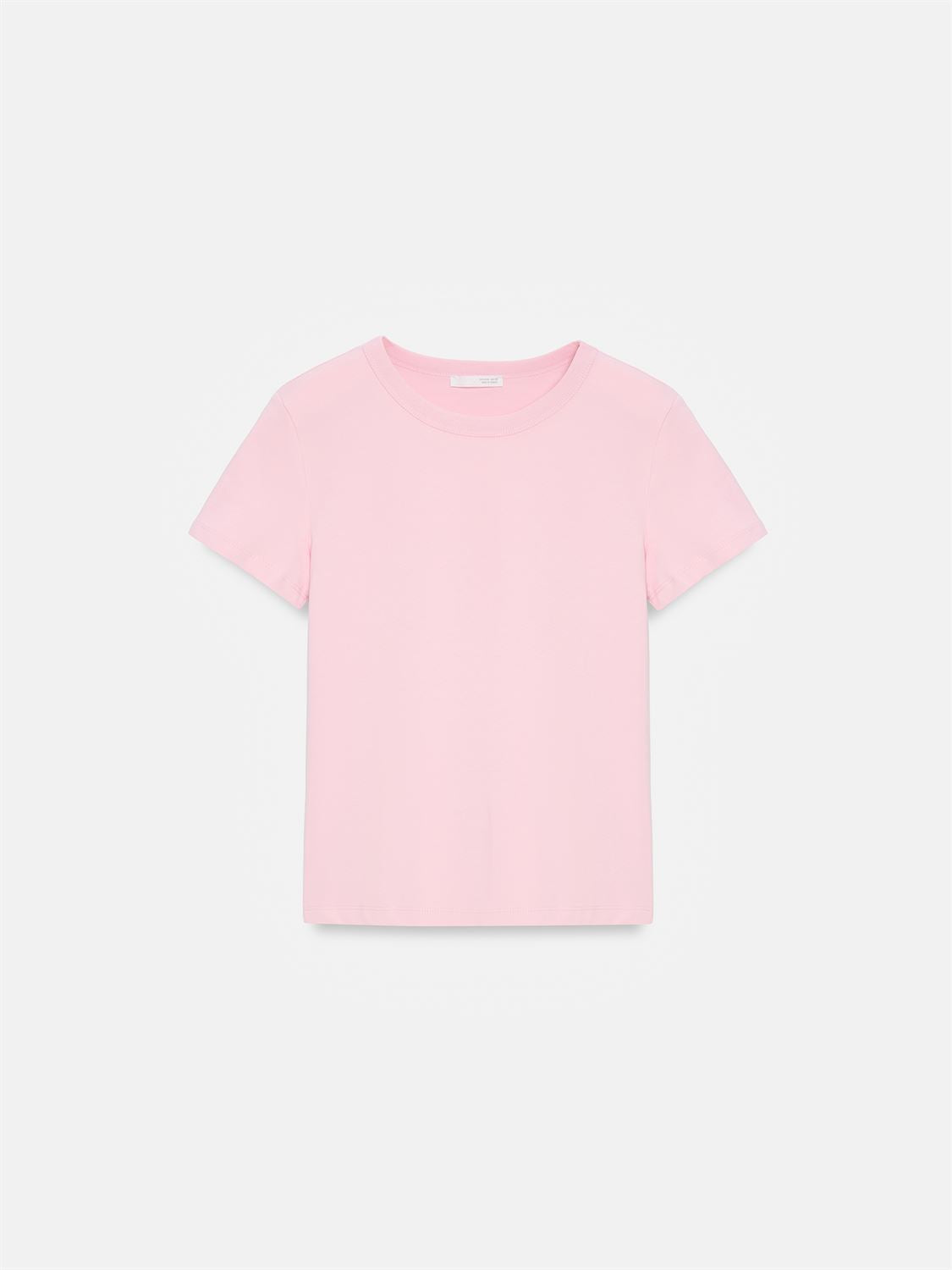 T-shirt med Rund Halsringning - Puderrosa