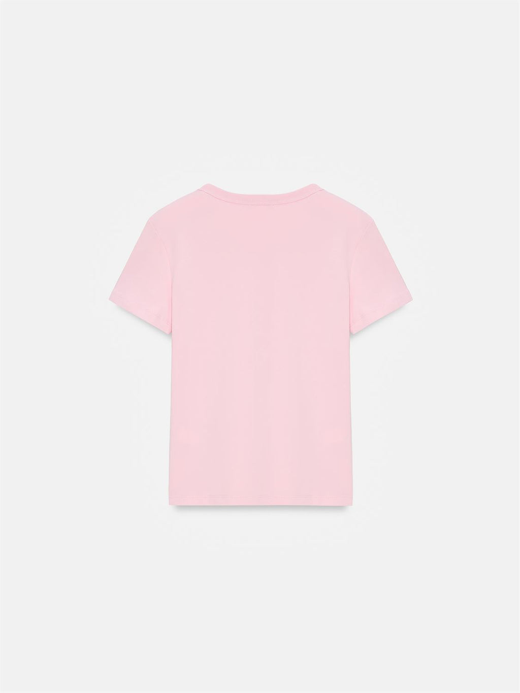 T-shirt med Rund Halsringning - Puderrosa