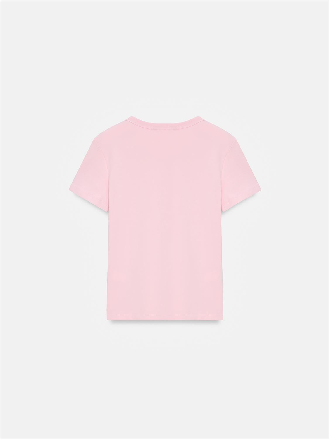 T-shirt med Rund Halsringning - Puderrosa