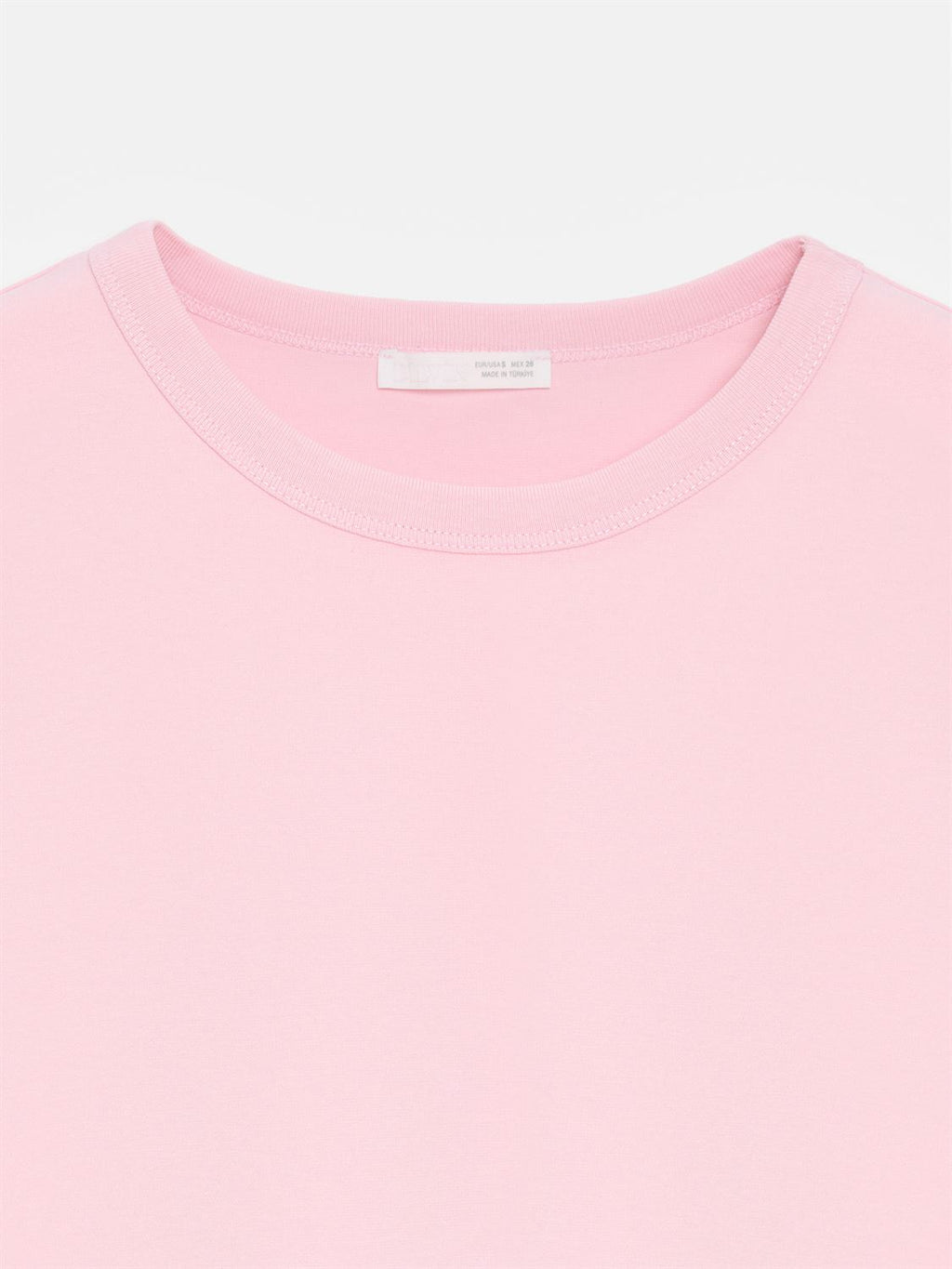 T-shirt med Rund Halsringning - Puderrosa
