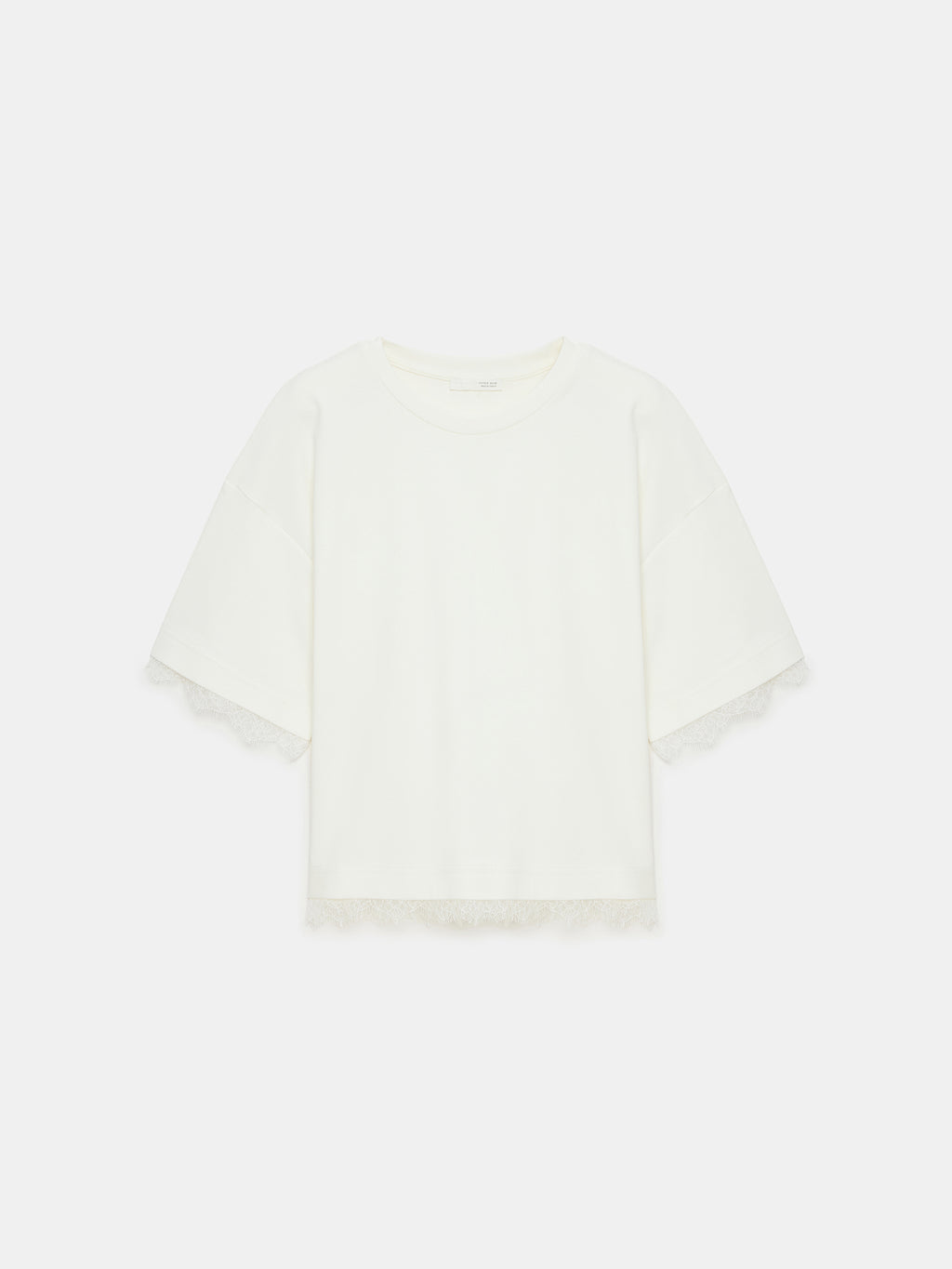 T-shirt med spetskant – Ecru