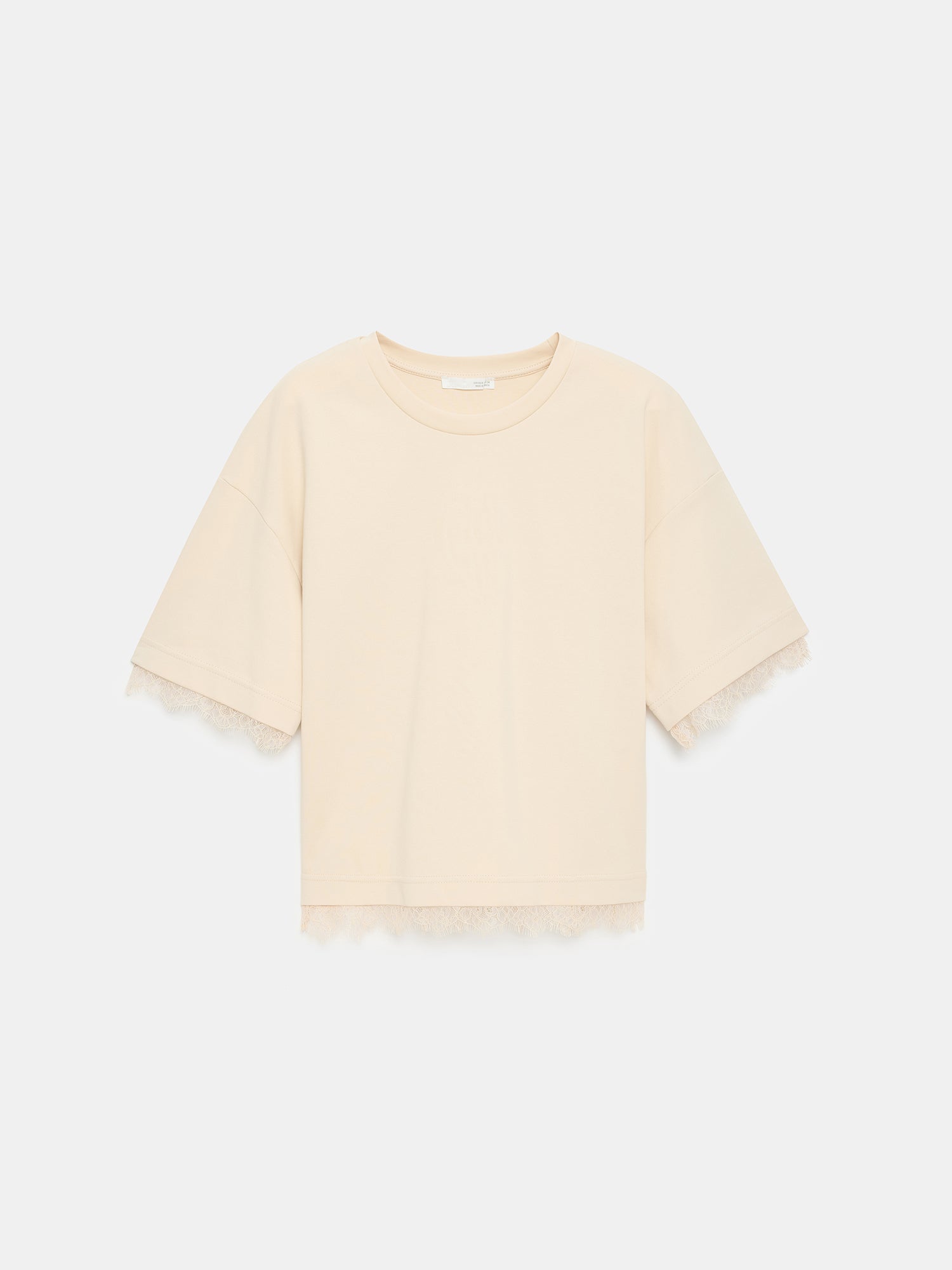 T-shirt med spetskant – Sten