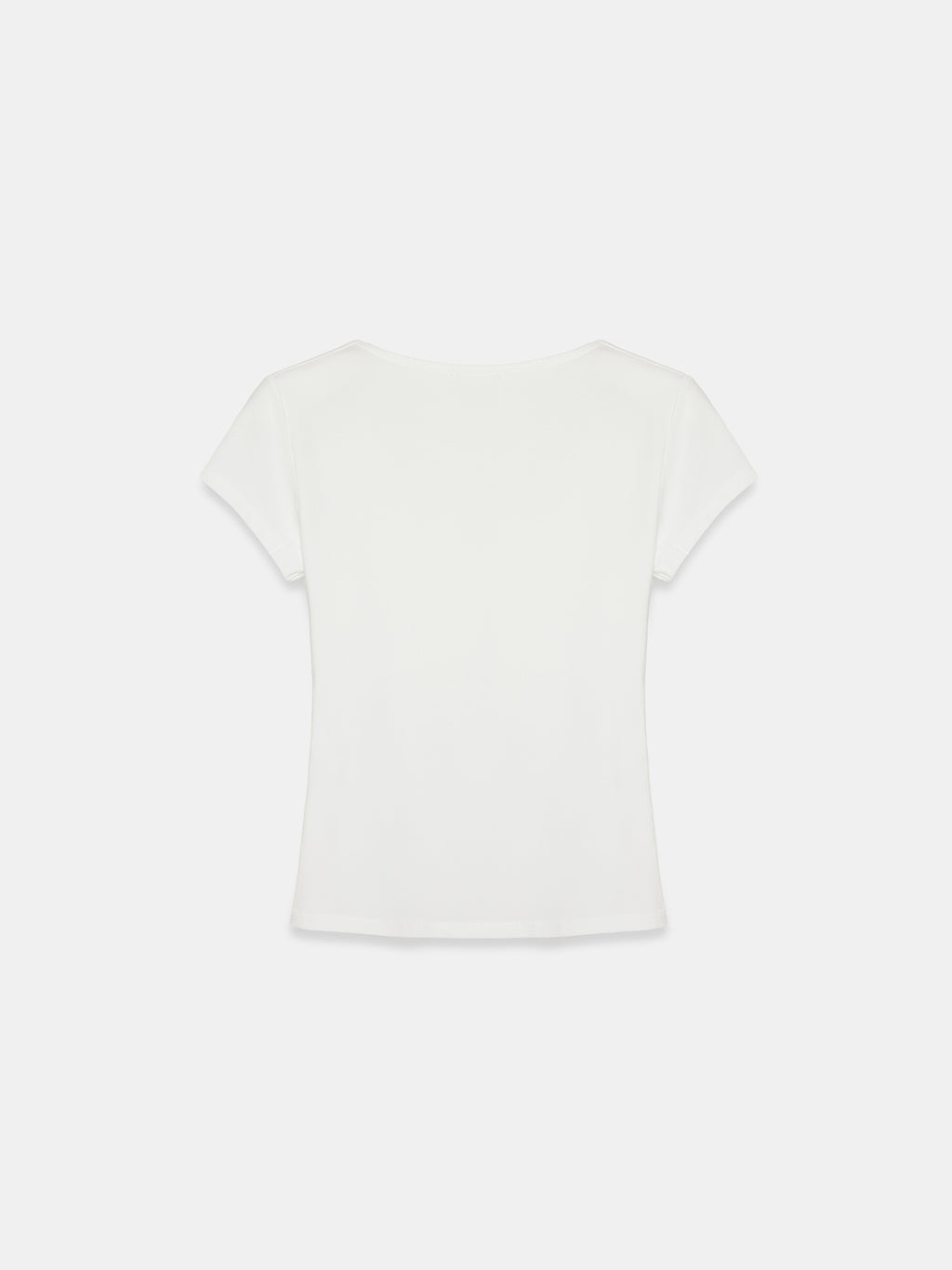 V-ringad bomulls-T-shirt - Ekru