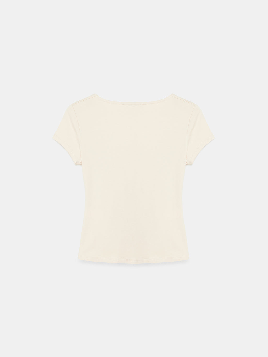 V-ringad bomulls-T-shirt - Stone