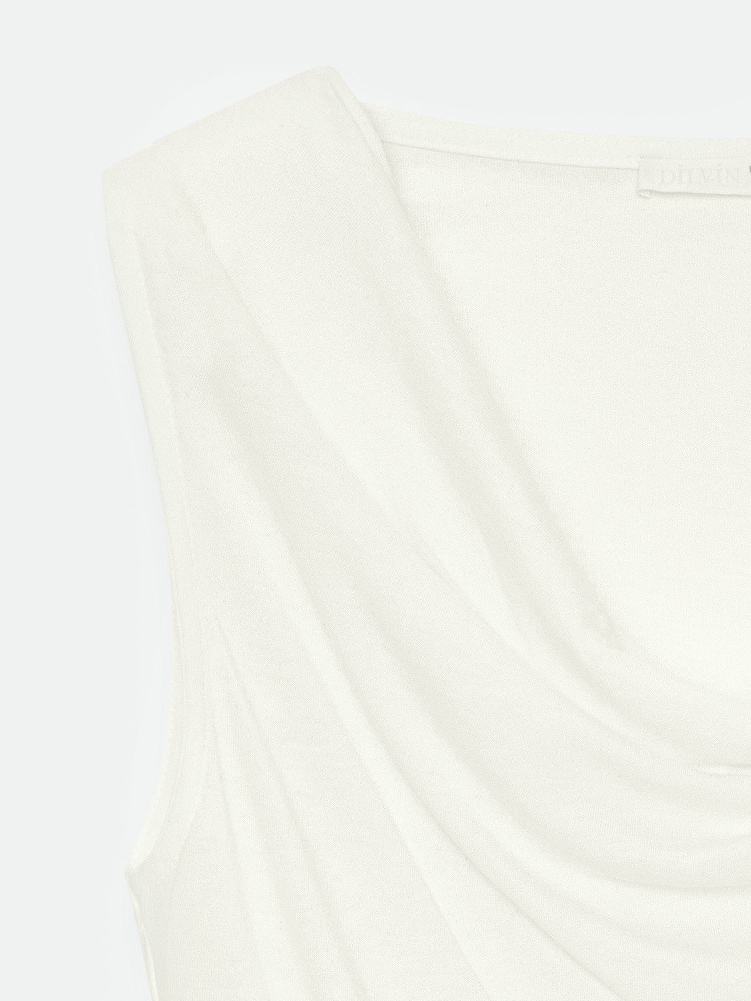 Draperad lyocelltopp - Ecru
