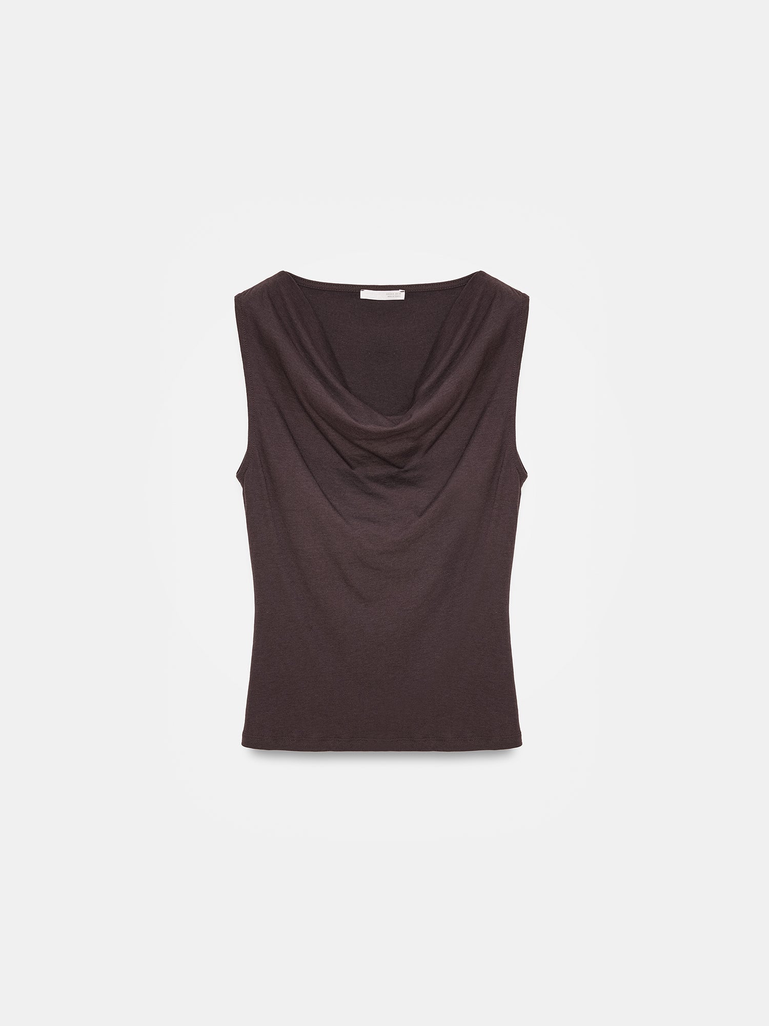 Draperad lyocelltopp - Mörkbrun