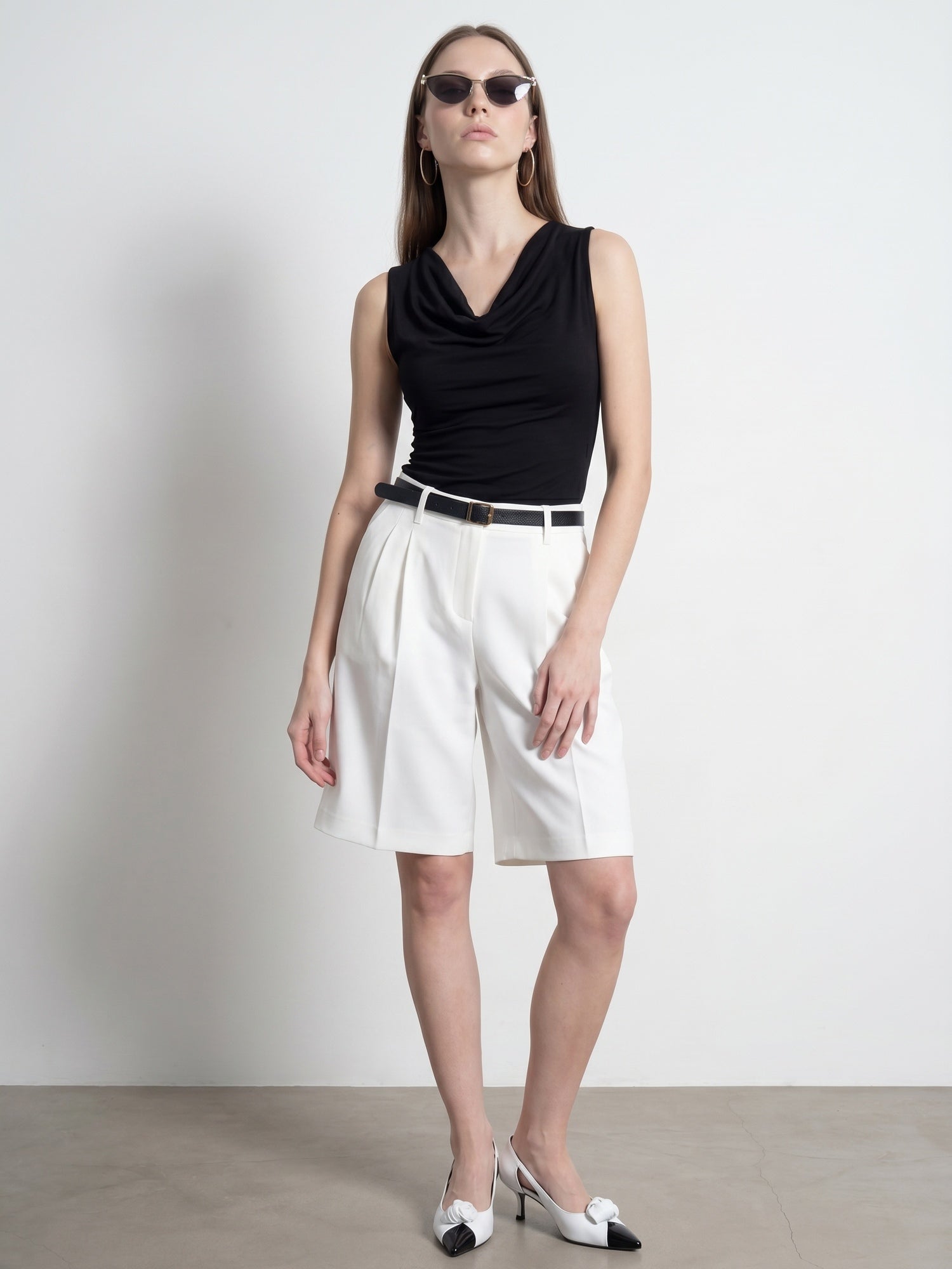 Draperad lyocelltopp - Svart