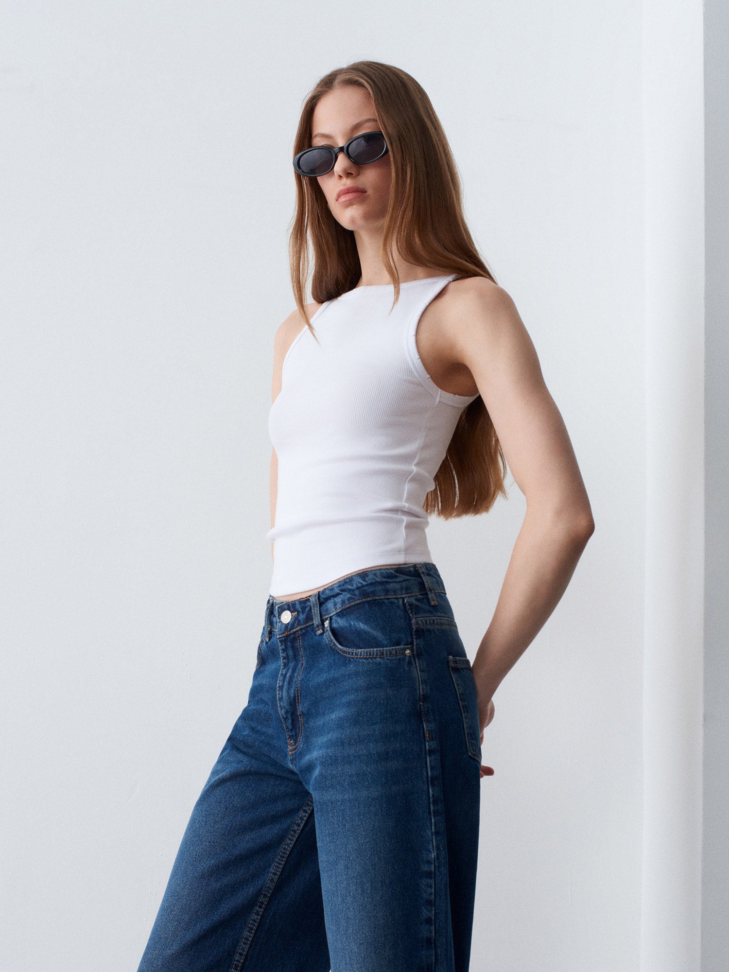 Halterneck topp - Vit