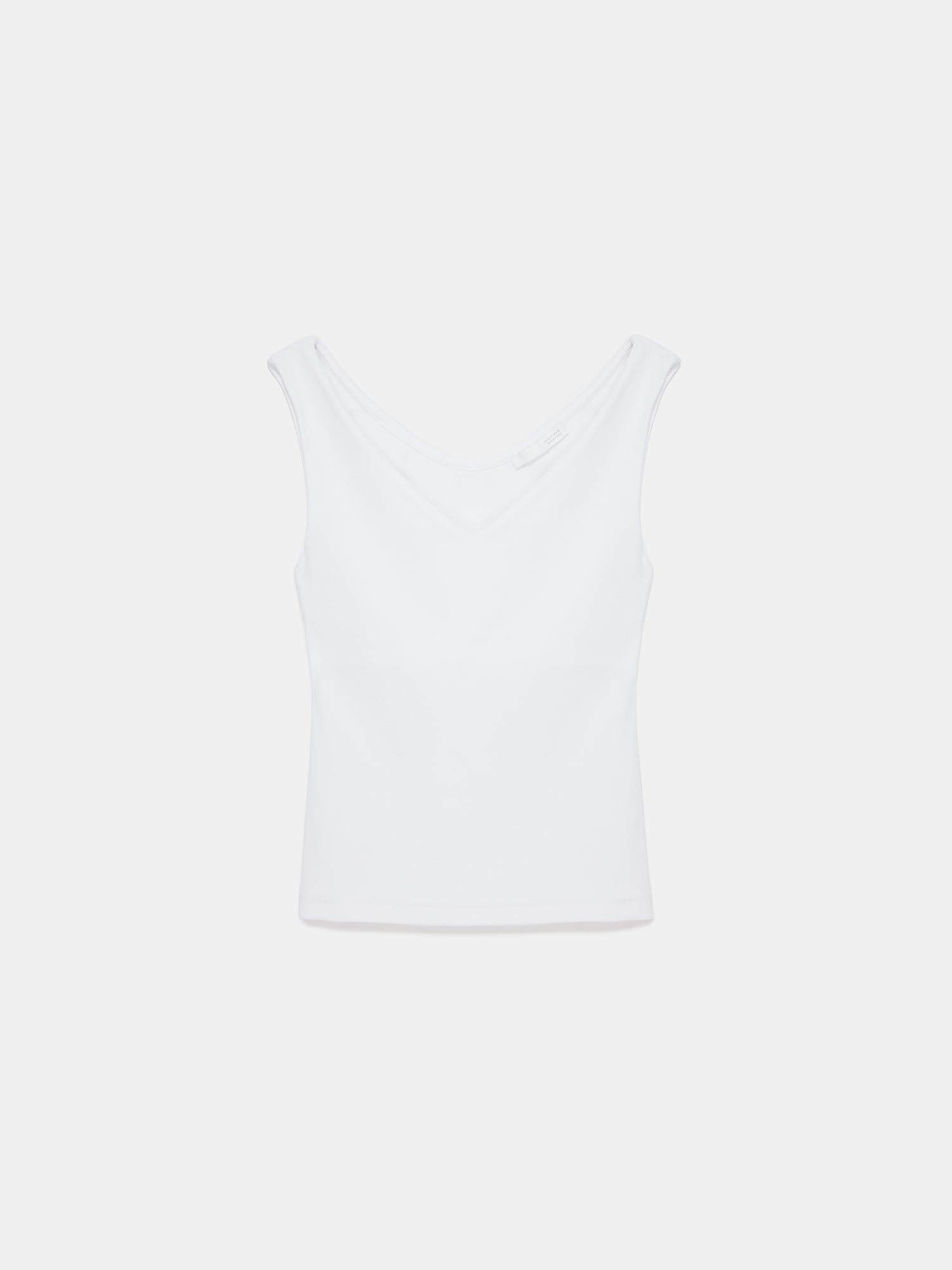 Essential V-ringad topp – Vit