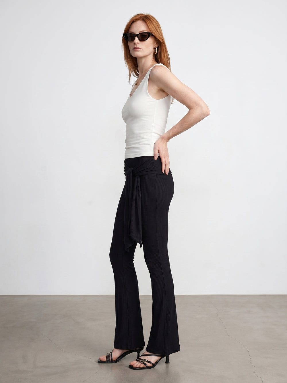 Essential V-ringad topp – Ecru
