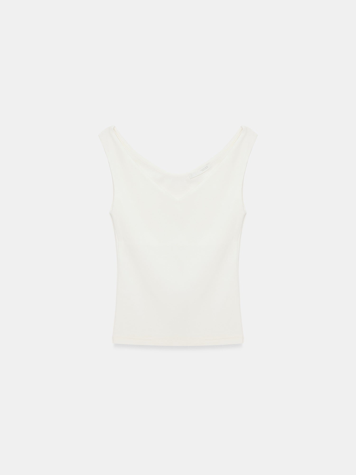 Essential V-ringad topp – Ecru