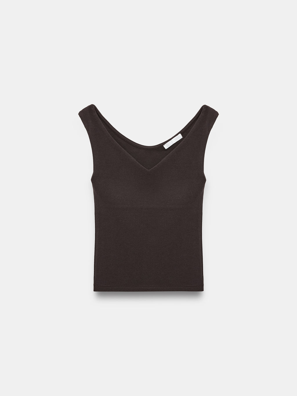 Essential V-ringad topp – Mörkbrun