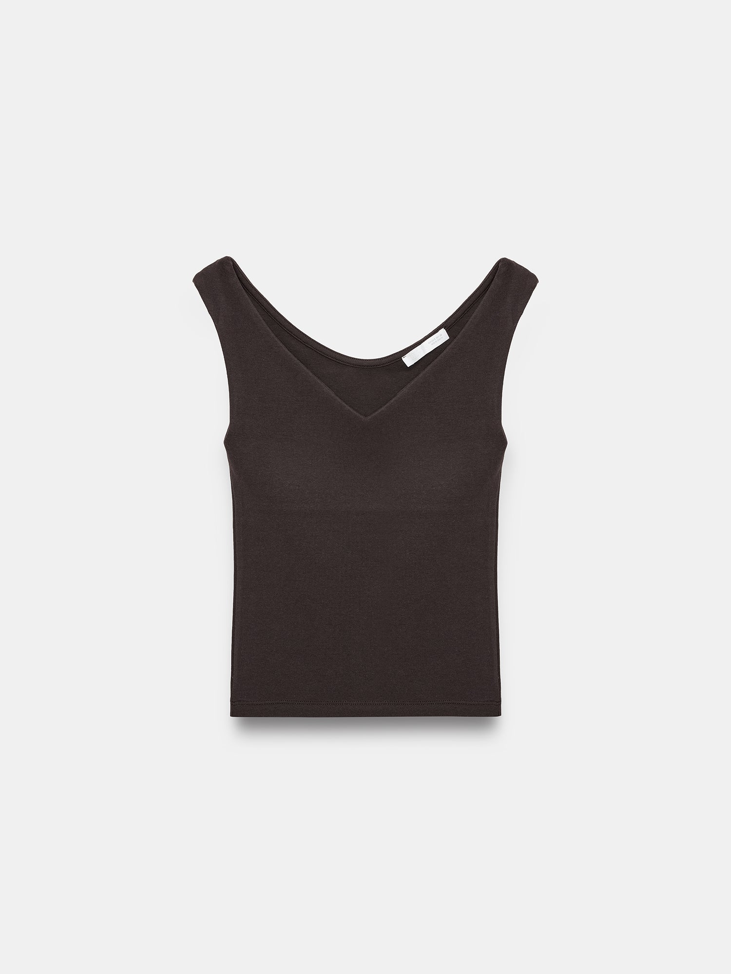 Essential V-ringad topp – Mörkbrun