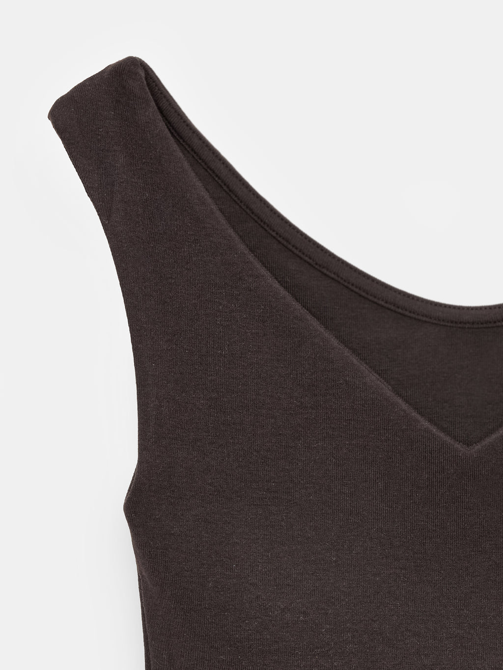 Essential V-ringad topp – Mörkbrun