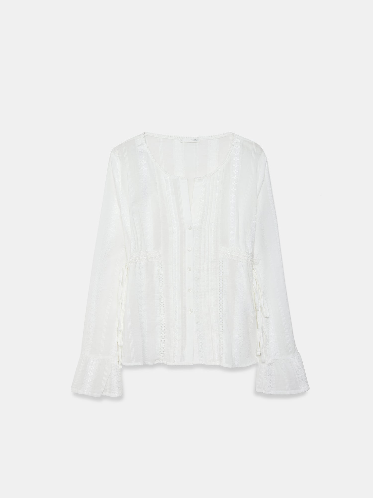Broderad Långärmad Skjorta – Ecru