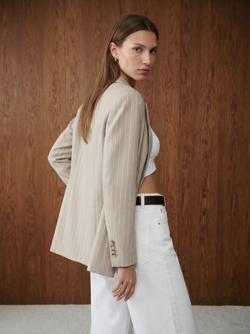 Kavaj med Sidoknappar – Beige