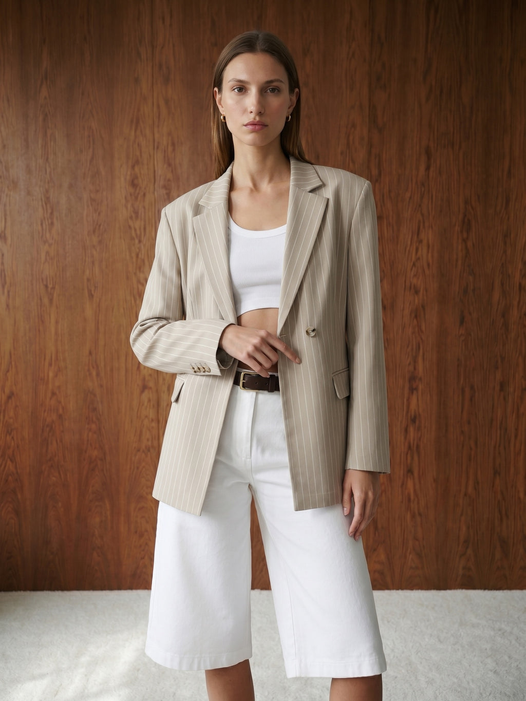 Kavaj med Sidoknappar – Beige