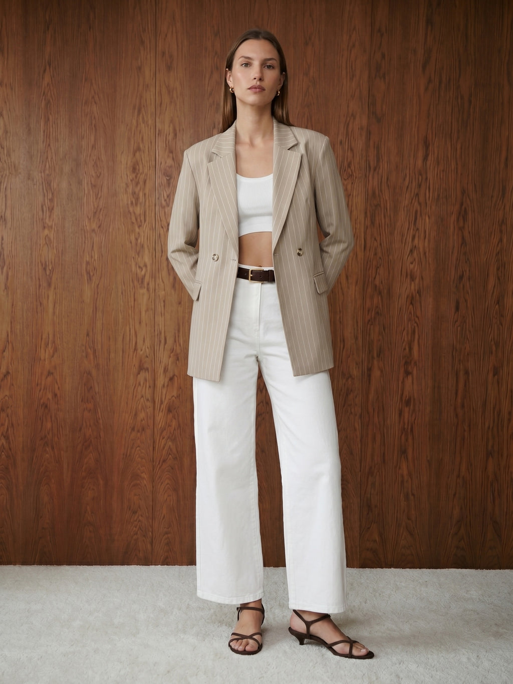 Kavaj med Sidoknappar – Beige