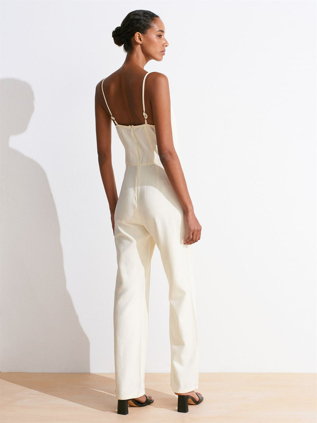 Patchwork Lyocell Denim Jumpsuit - Ljusgul