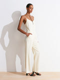 Patchwork Lyocell Denim Jumpsuit - Ljusgul