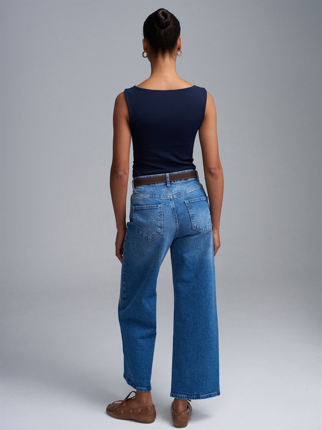 Vida jeans med bälte - Blå