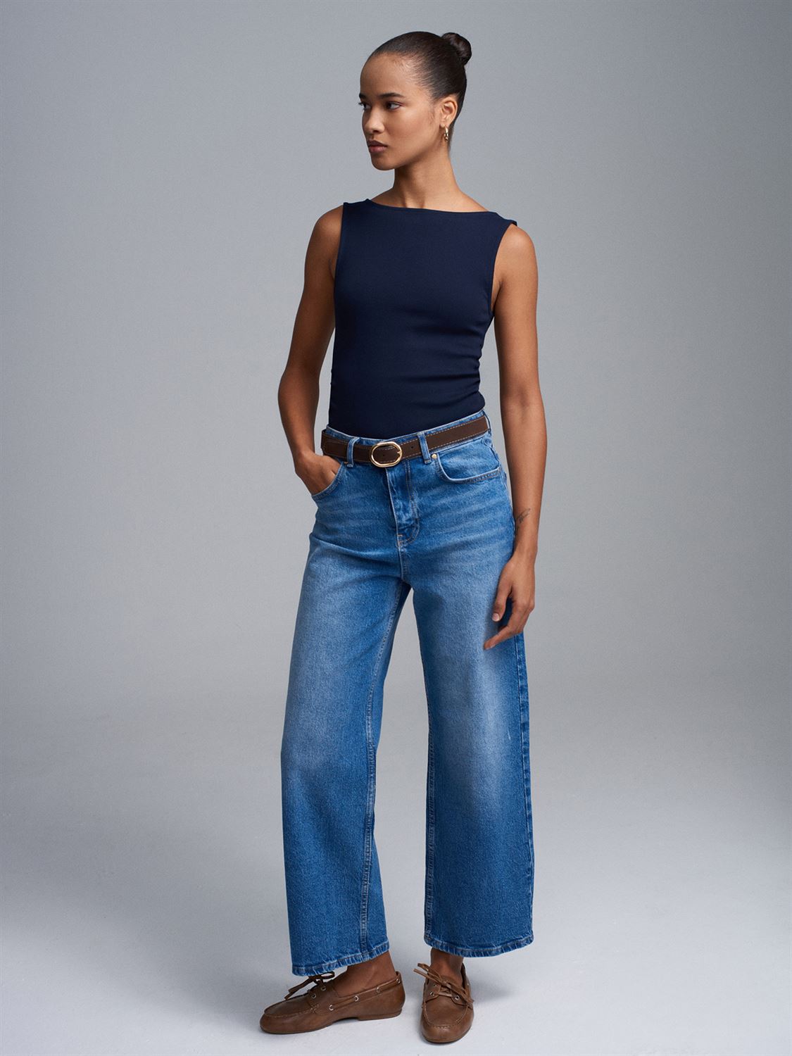 Vida jeans med bälte - Blå